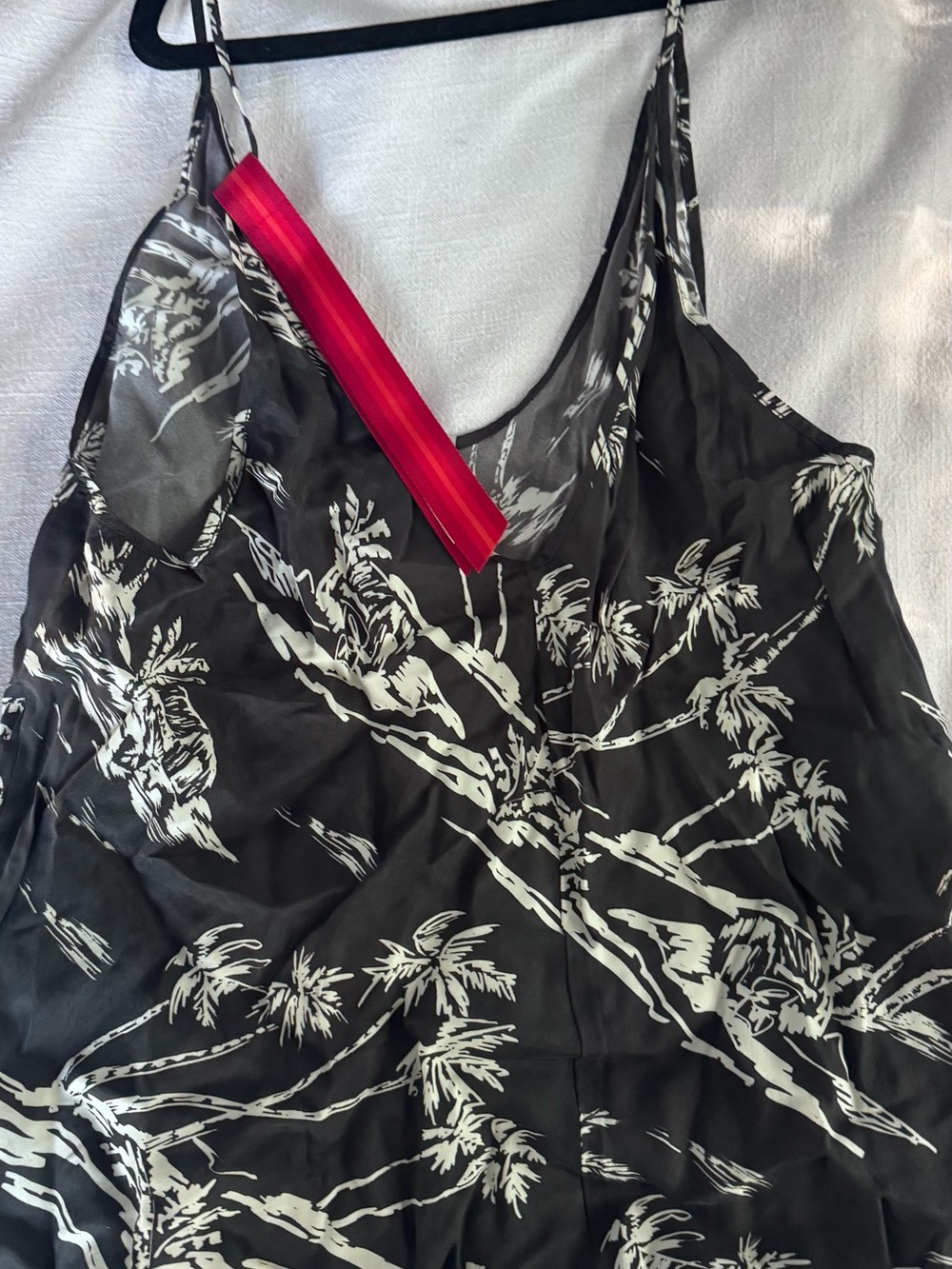 Left On Friday Black and Cream Palm Print Tank Top - Picture 2 of 4
